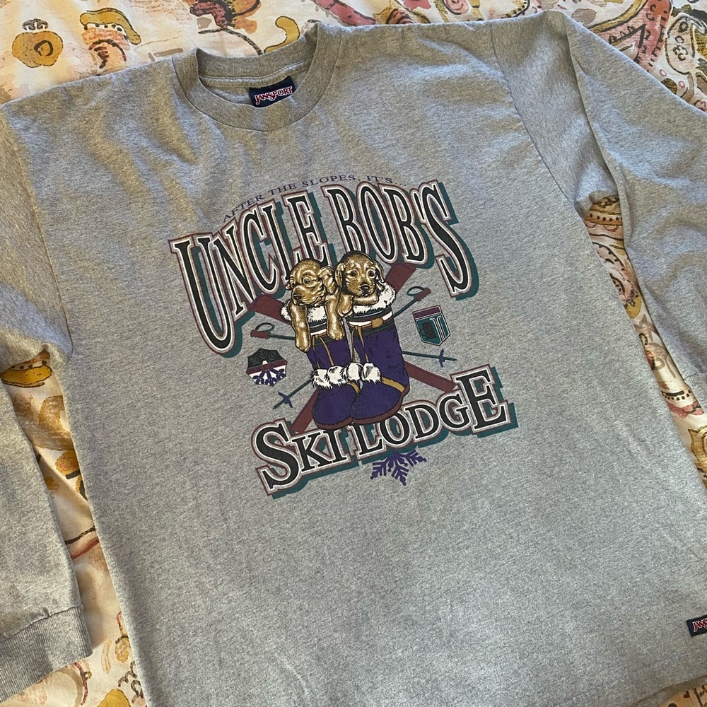 Large Sized Uncle Bobs Ski🎿Long sleeve tee ; Gray with that fantastic condition - Picture 6 of 8